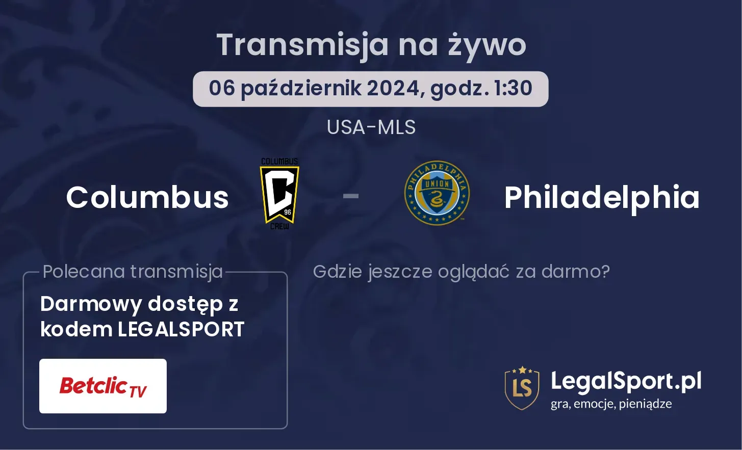 Columbus - Philadelphia gdzie oglądać? 06.10, godz. 01:30