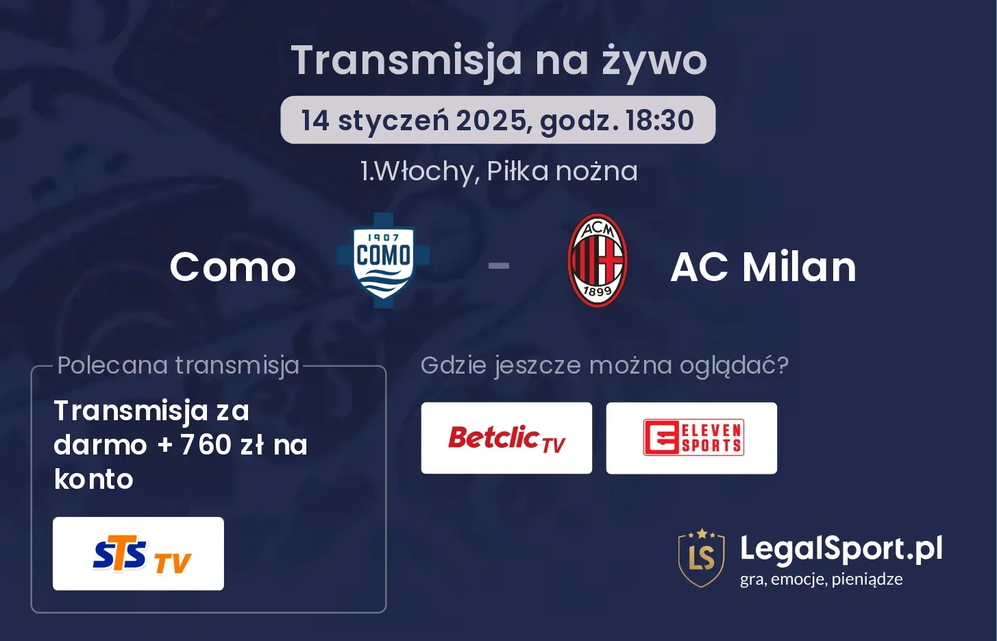 Como - AC Milan transmisja na żywo