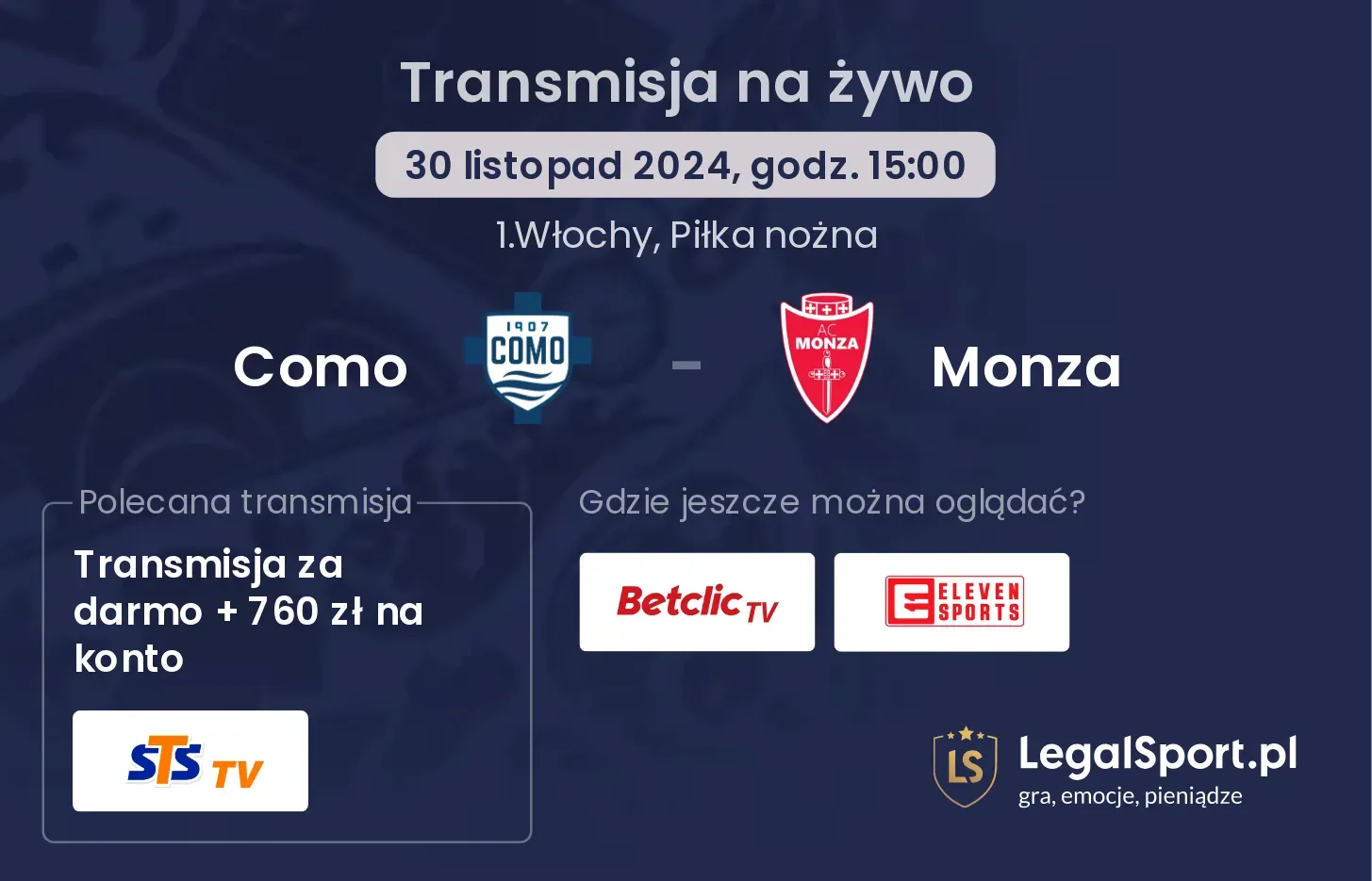 Como - Monza transmisja na żywo