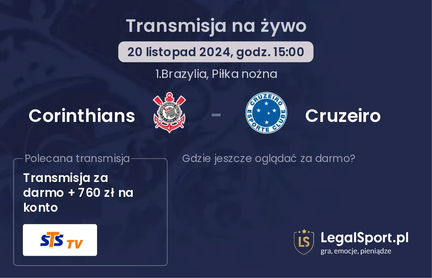 Corinthians - Cruzeiro transmisja na żywo