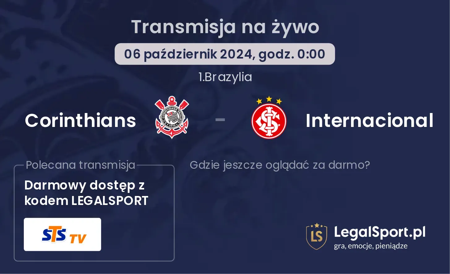 Corinthians - Internacional transmisja na żywo