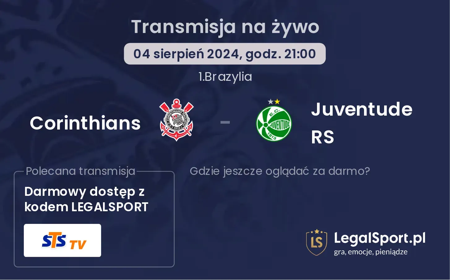 Corinthians - Juventude RS transmisja na żywo