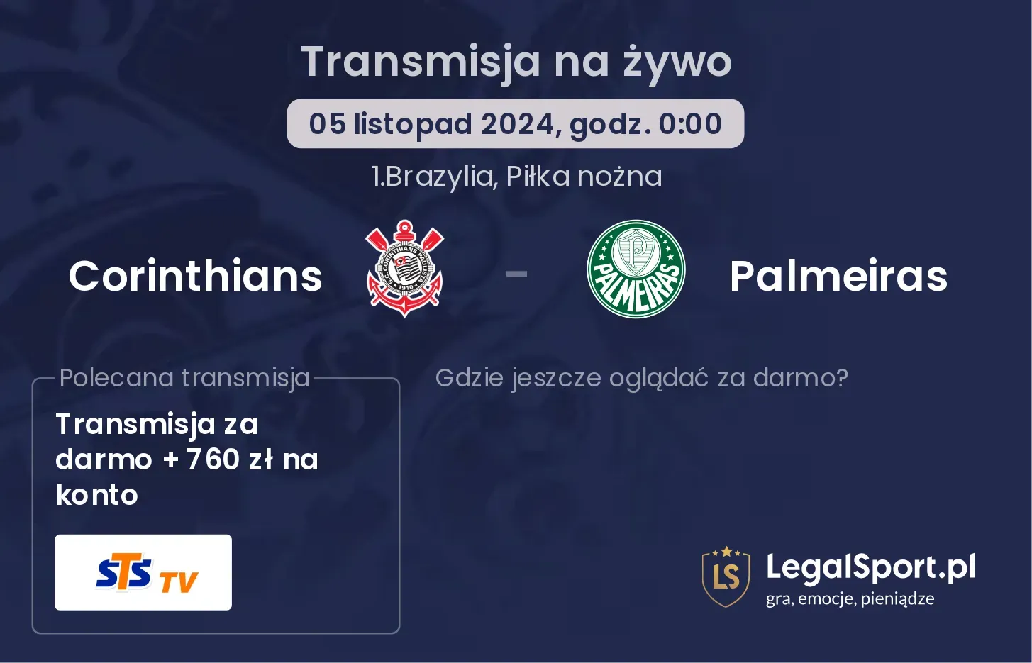 Corinthians - Palmeiras transmisja na żywo