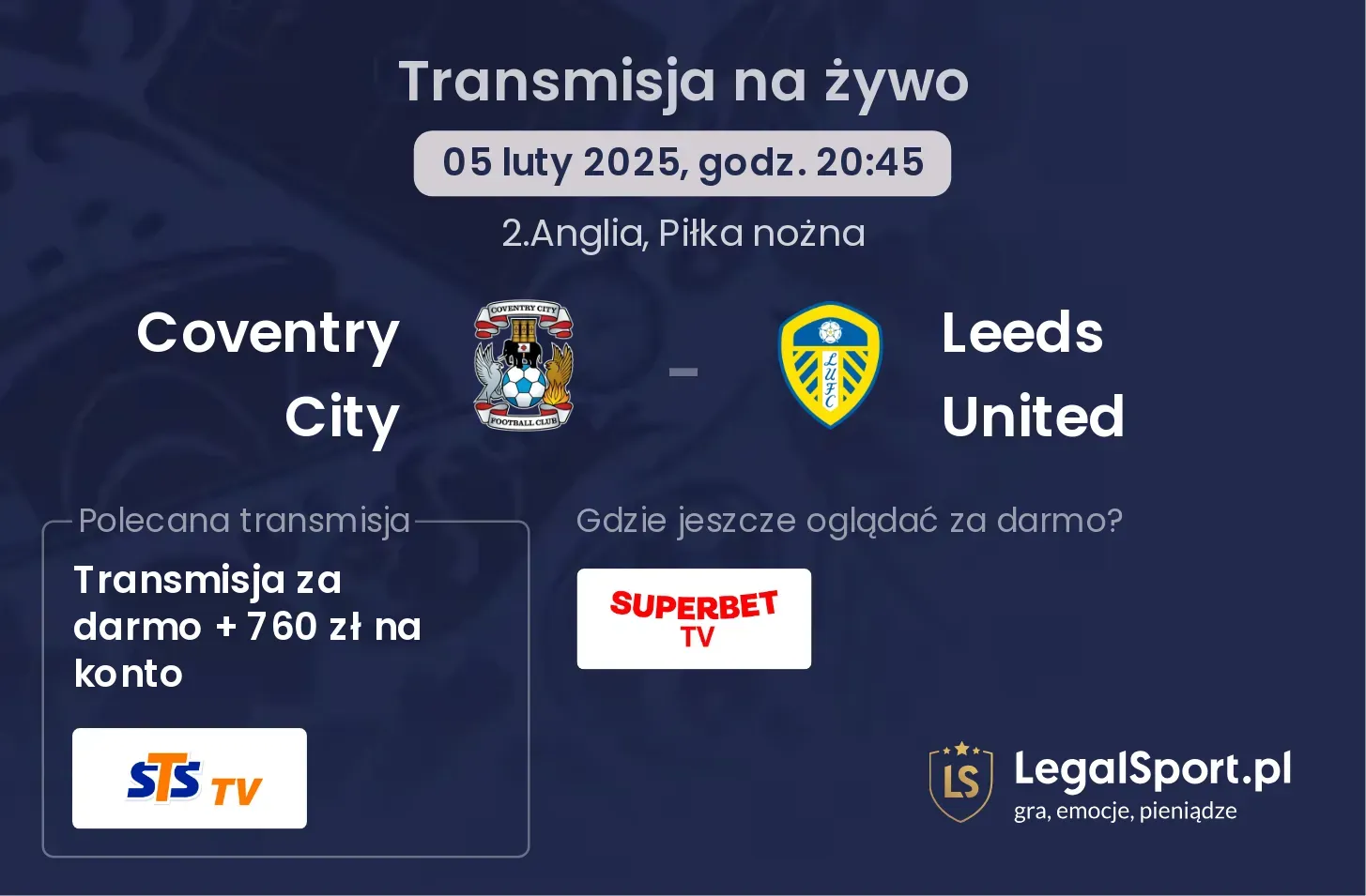 Coventry City - Leeds United transmisja na żywo