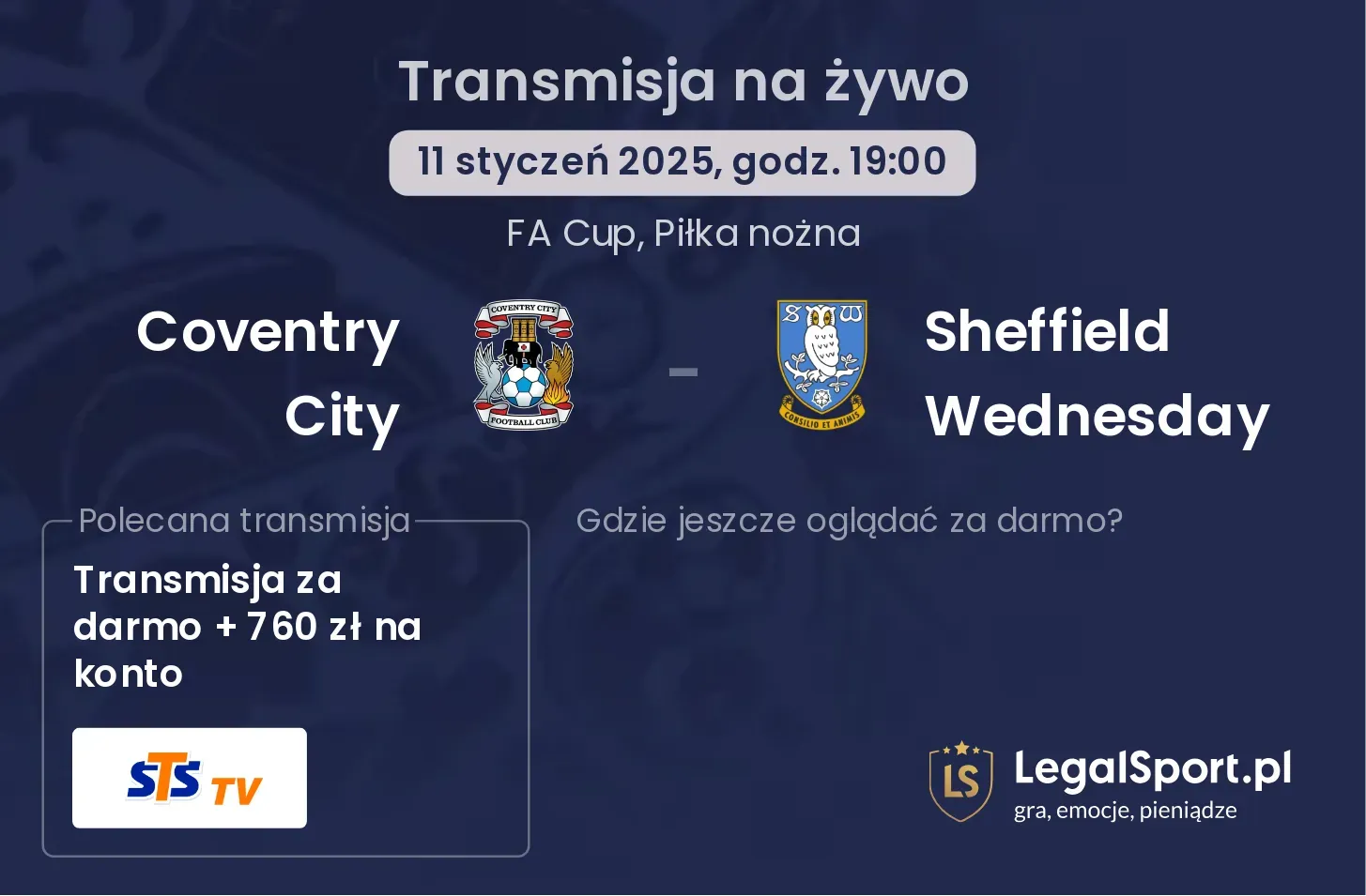 Coventry City - Sheffield Wednesday transmisja na żywo