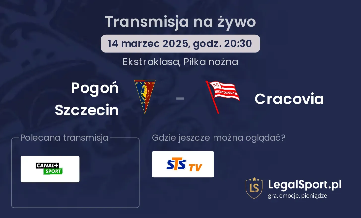 Pogoń Szczecin - Cracovia gdzie oglądać?