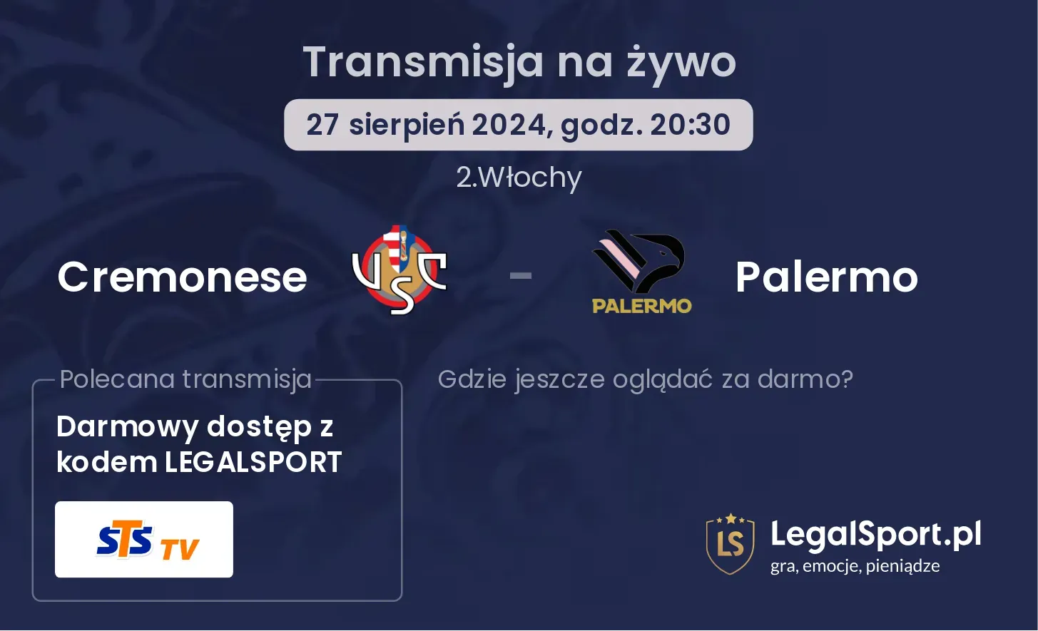 Palermo - Cremonese gdzie oglądać transmisję?