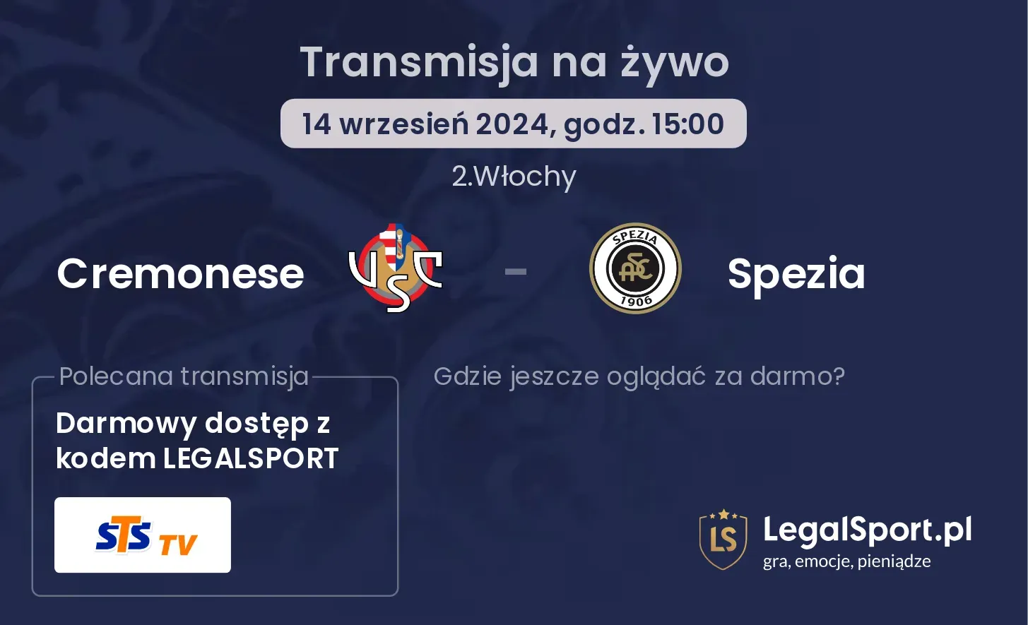 Cremonese - Spezia transmisja na żywo