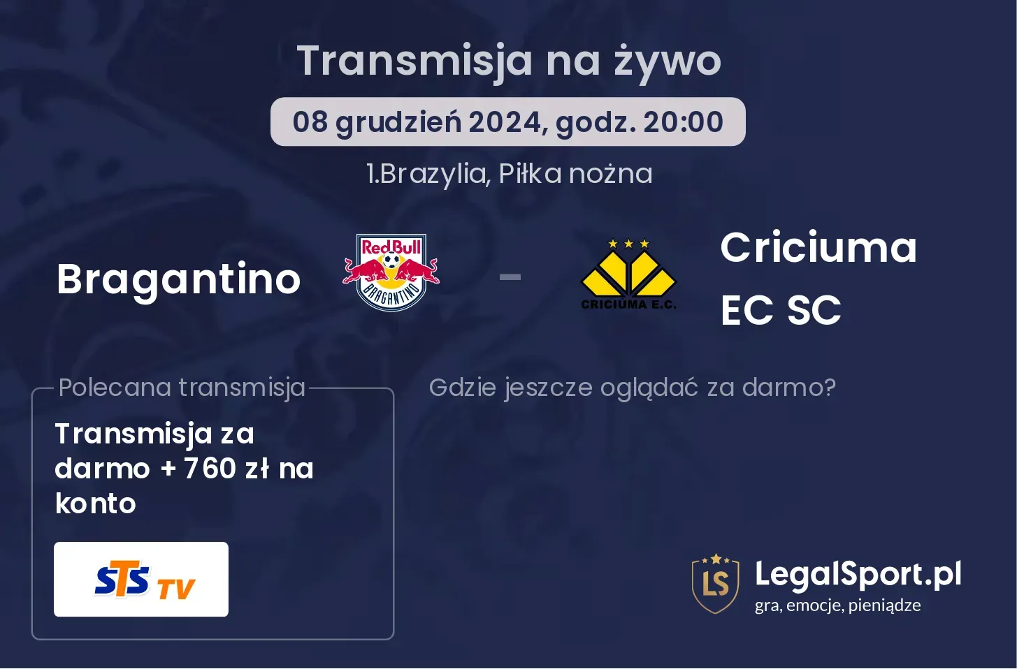 Bragantino - Criciuma EC SC gdzie oglądać?