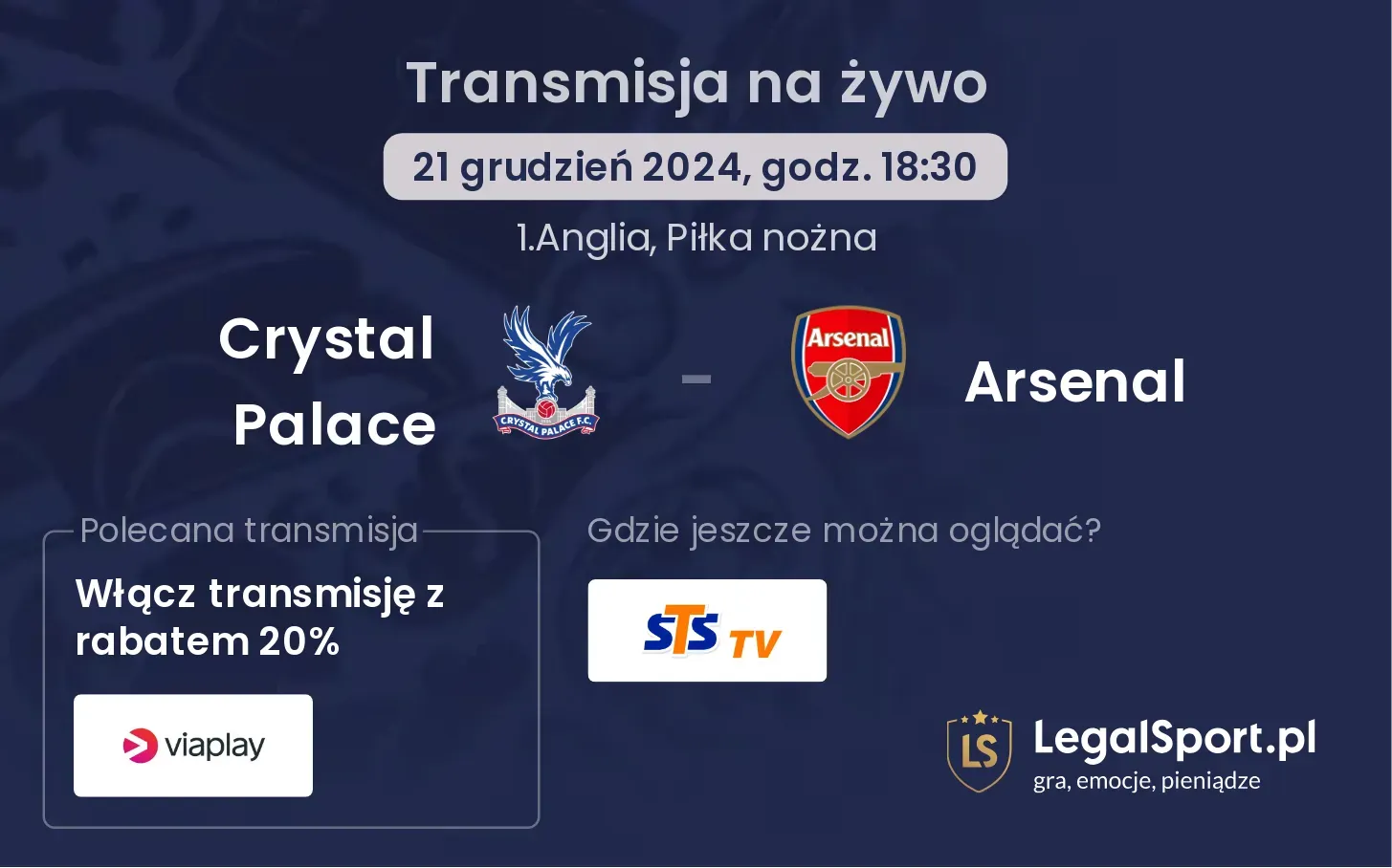 Crystal Palace - Arsenal transmisja na żywo