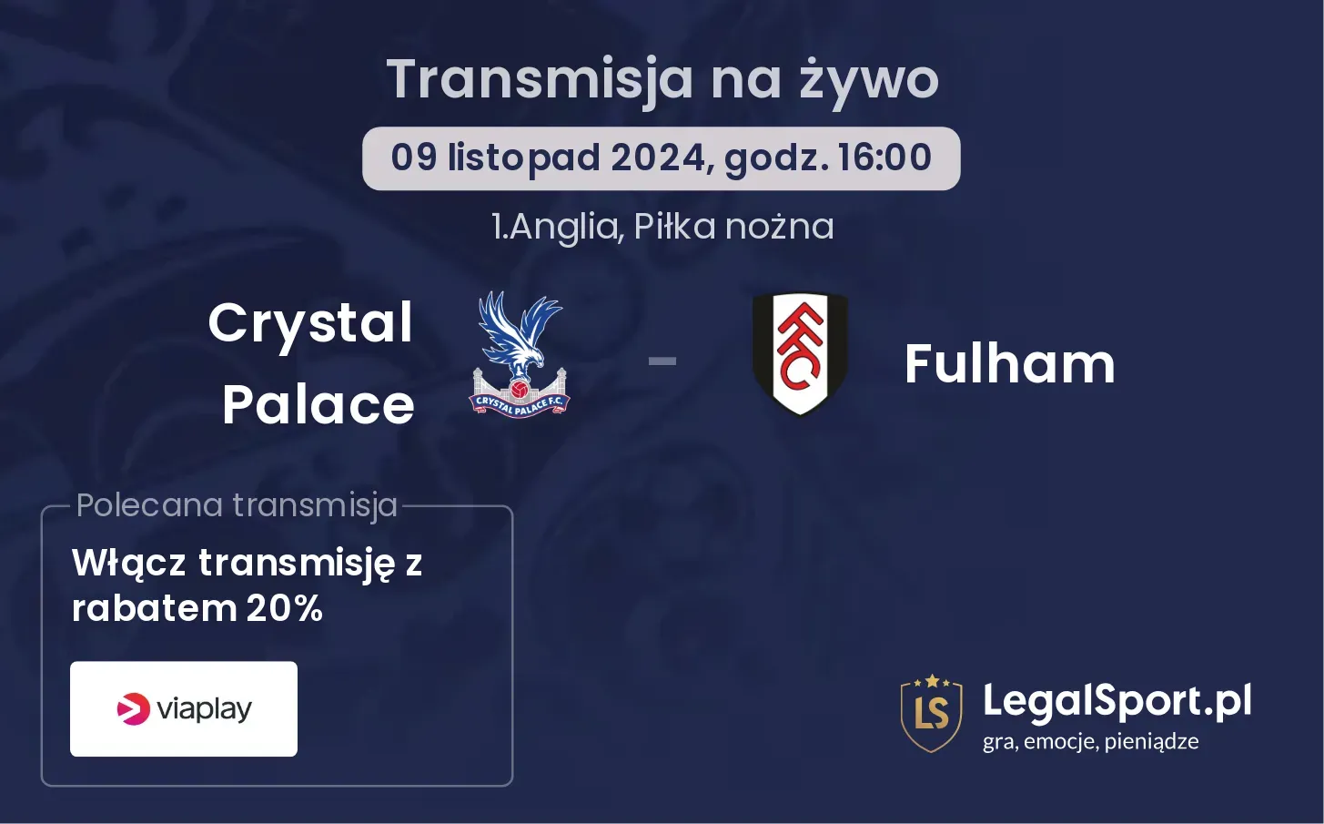 Crystal Palace - Fulham transmisja na żywo