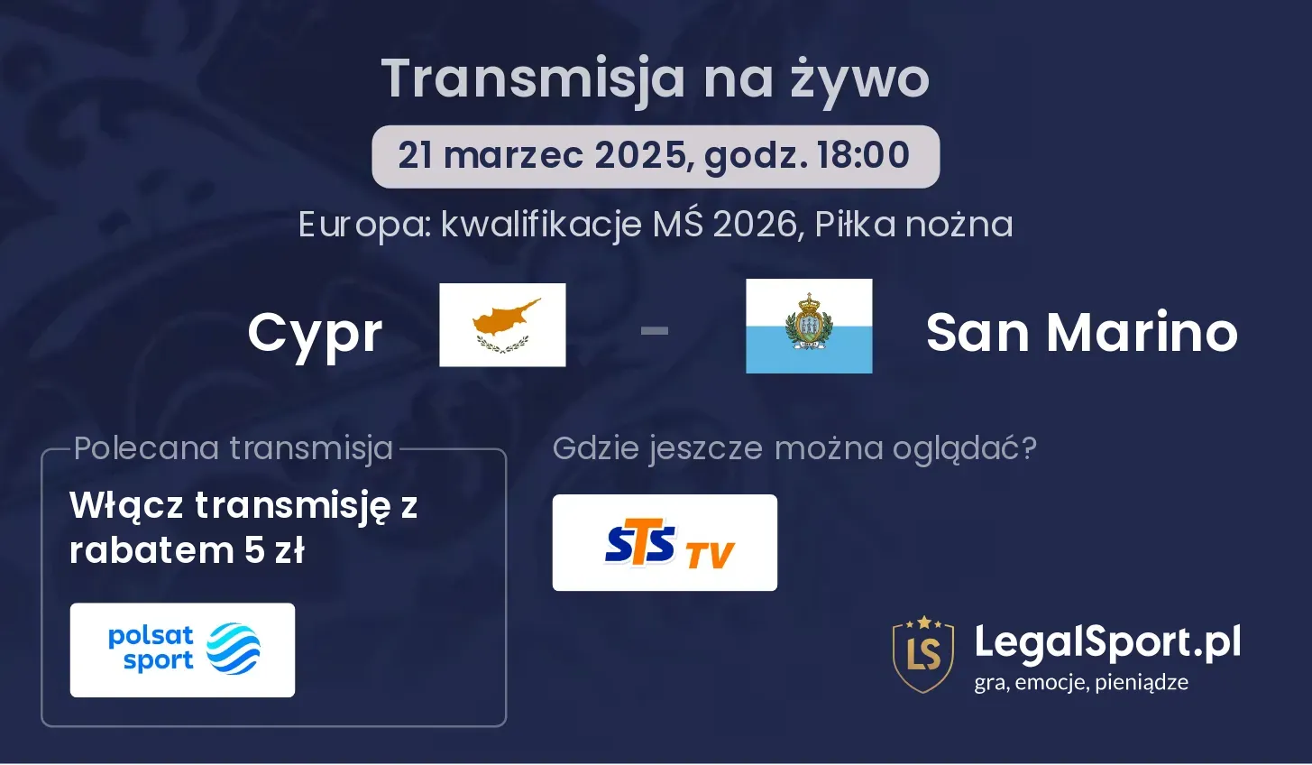 Cypr - San Marino transmisja na żywo