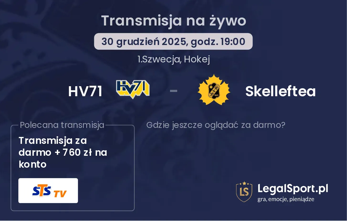 HV71 - Skelleftea gdzie oglądać?