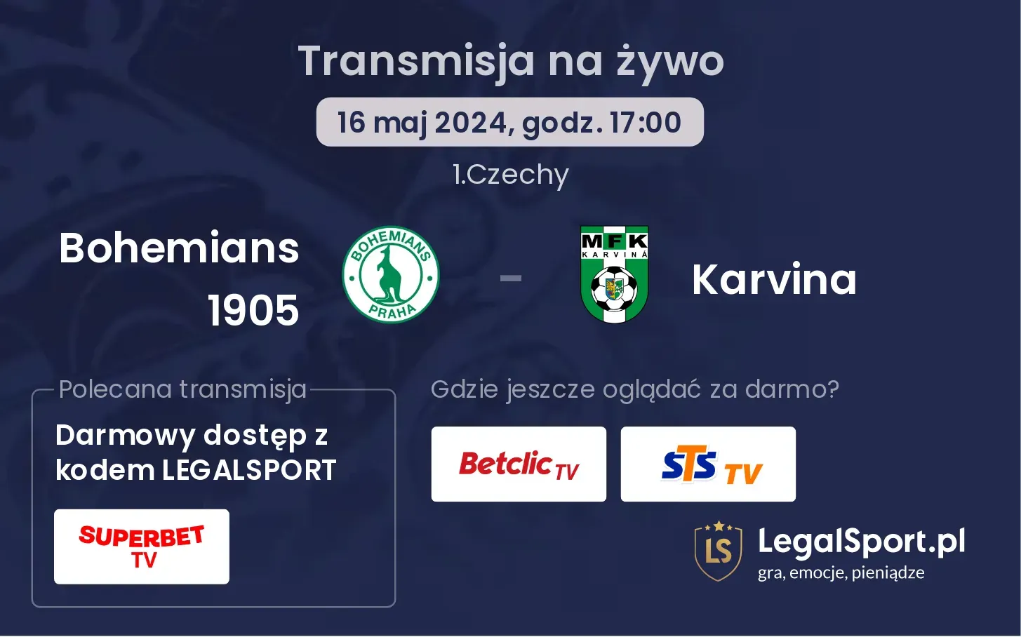 Bohemians 1905 - Karvina transmisja na żywo