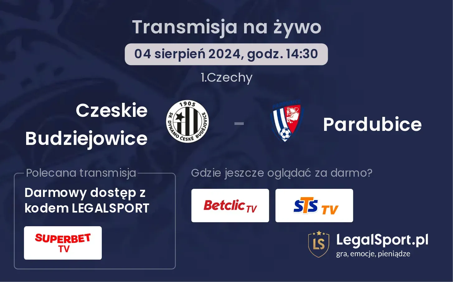 Czeskie Budziejowice - Pardubice transmisja na żywo