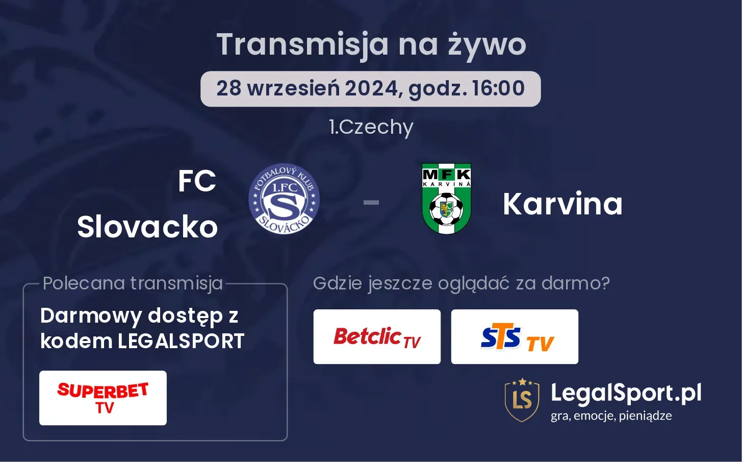 FC Slovacko - Karvina transmisja na żywo