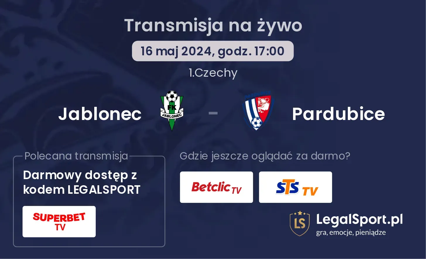 Jablonec - Pardubice transmisja na żywo