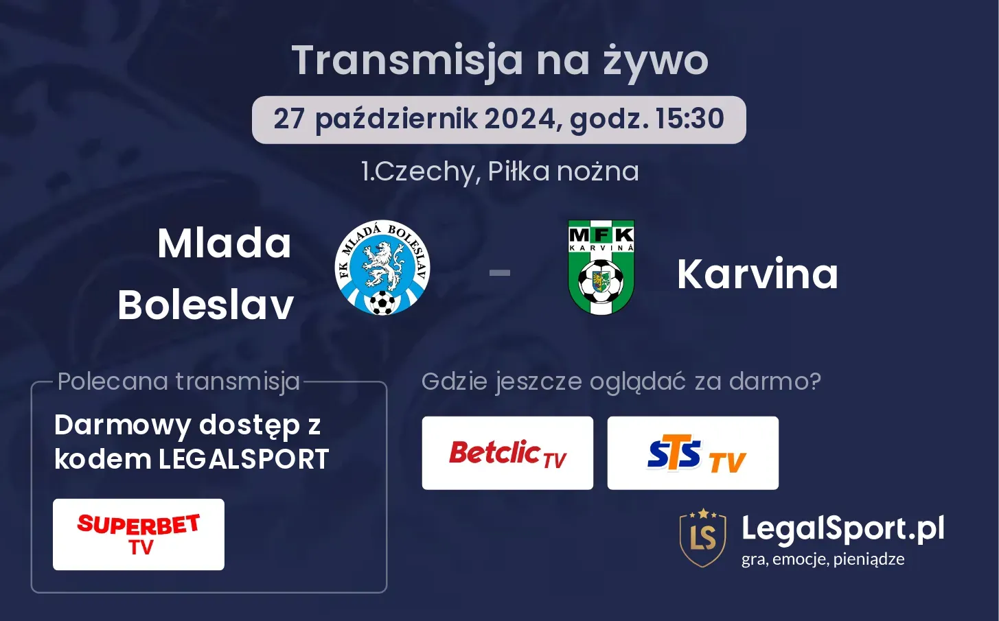 Mlada Boleslav  - Karvina transmisja na żywo