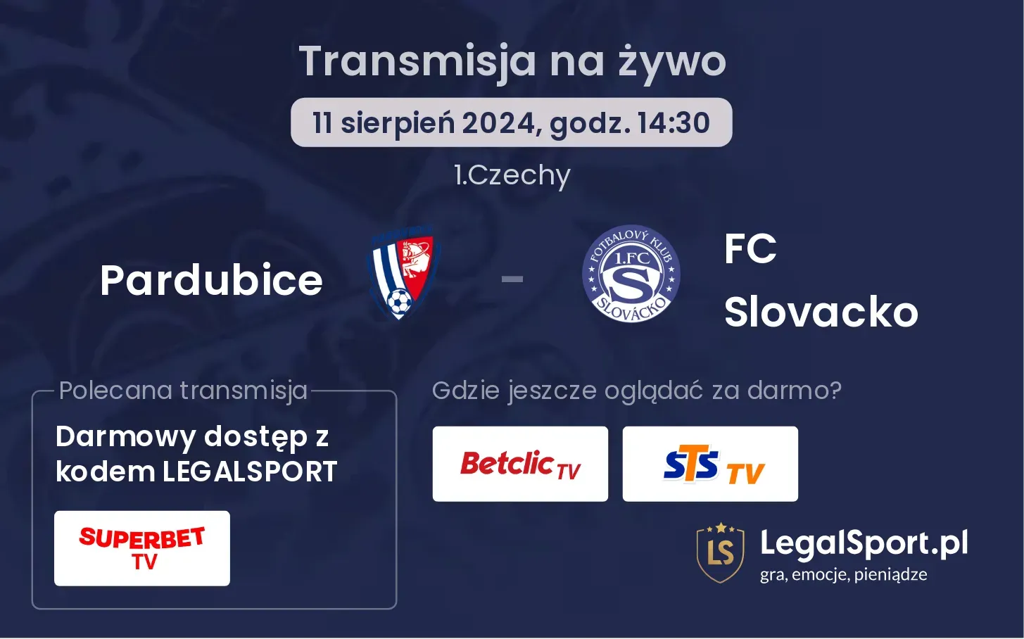 Pardubice - FC Slovacko transmisja na żywo