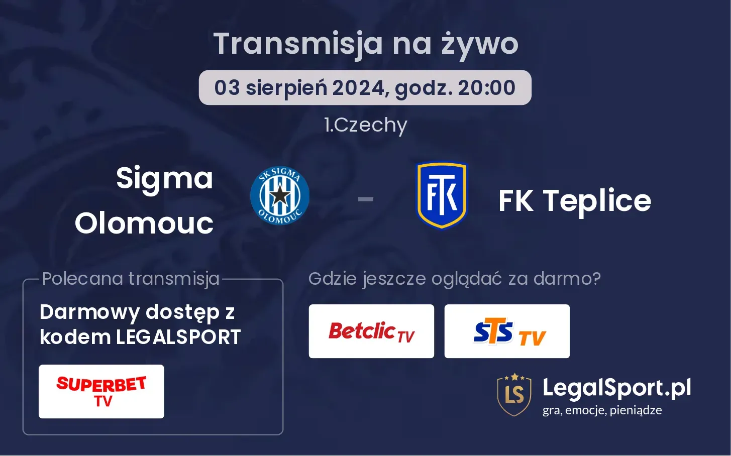 Sigma Olomouc - FK Teplice transmisja na żywo