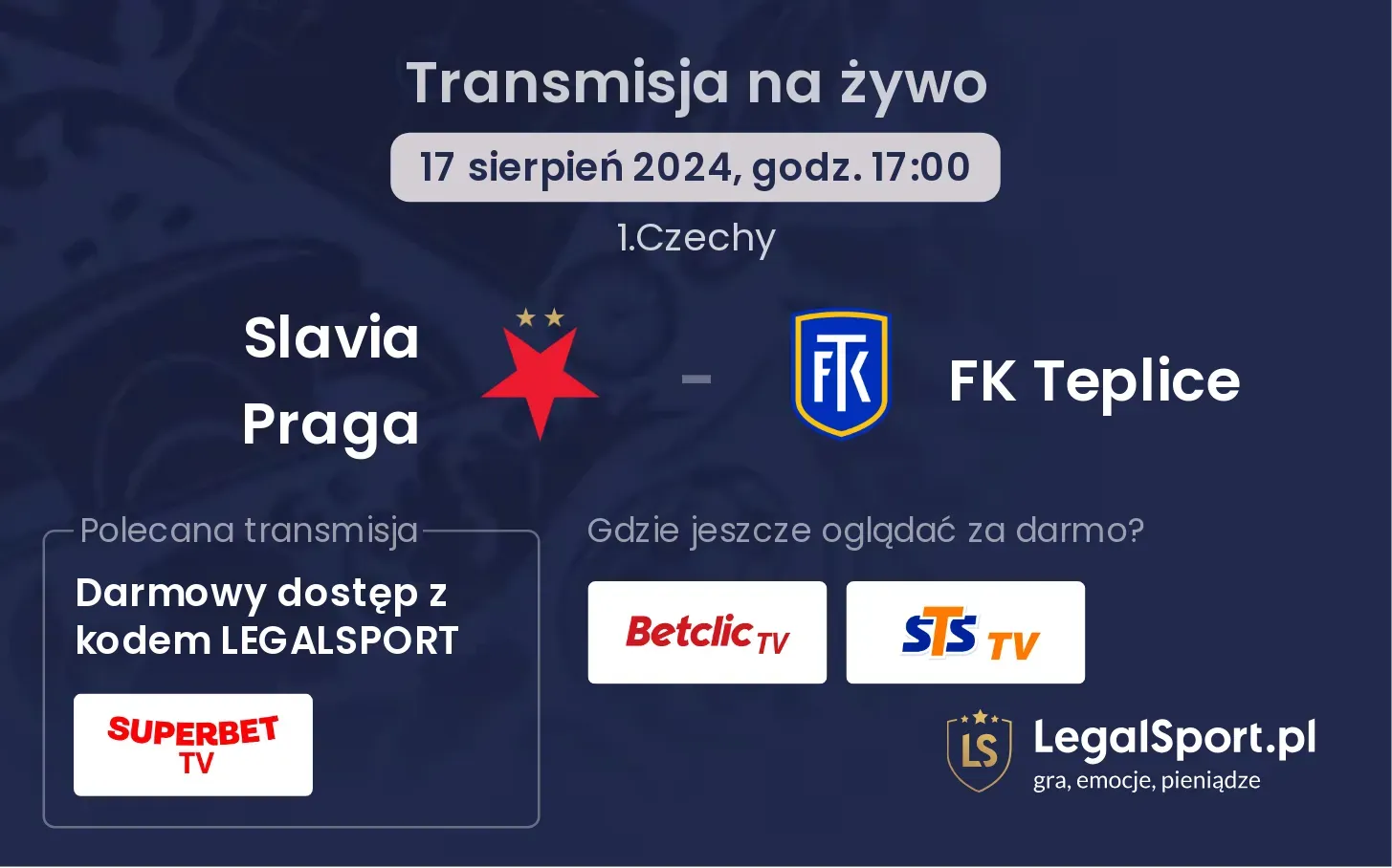 Slavia Praga - FK Teplice transmisja na żywo