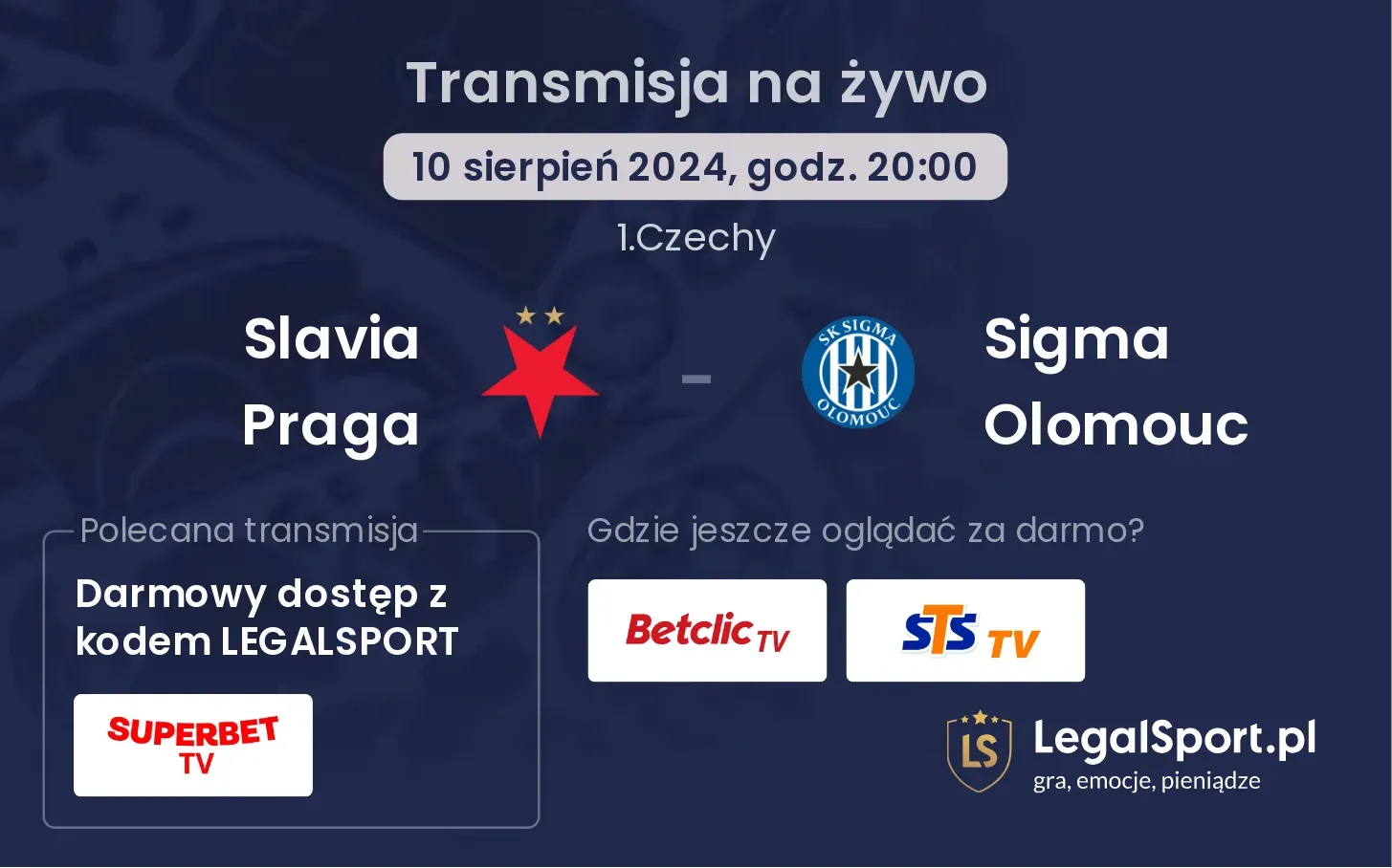 Slavia Praga - Sigma Olomouc transmisja na żywo