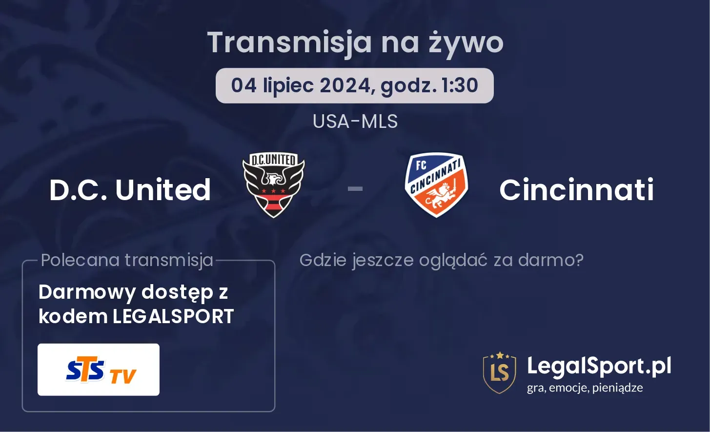 D.C. United - Cincinnati transmisja na żywo