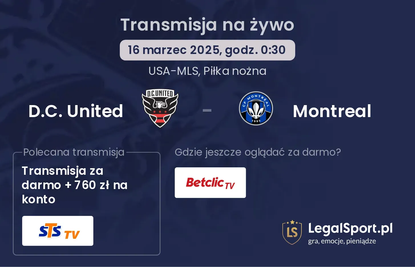 D.C. United - Montreal transmisja na żywo