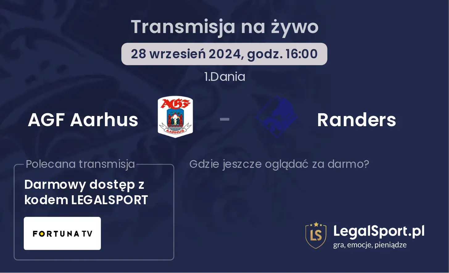 AGF Aarhus - Randers transmisja na żywo