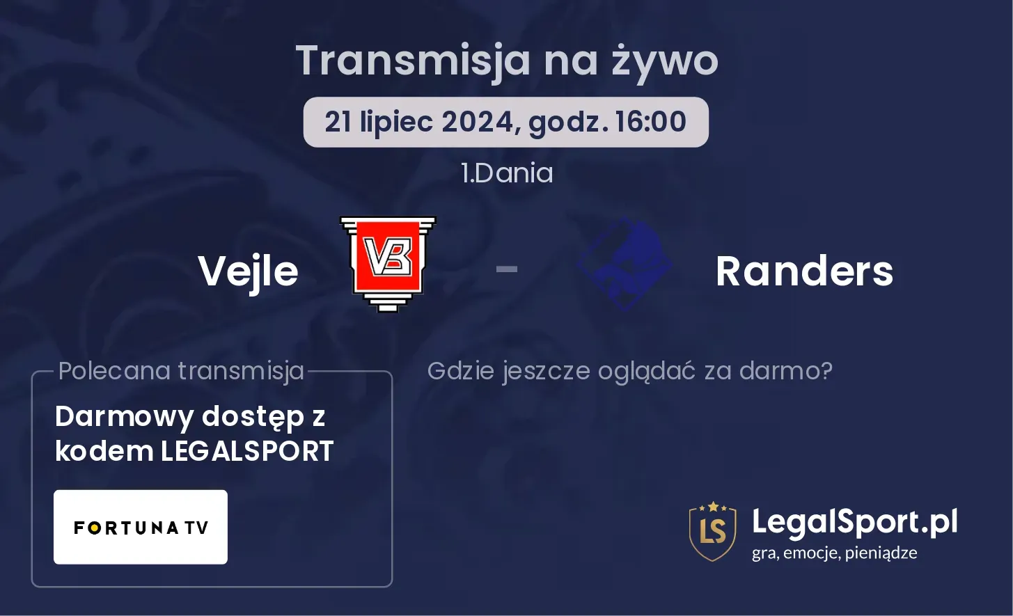 Vejle - Randers transmisja na żywo