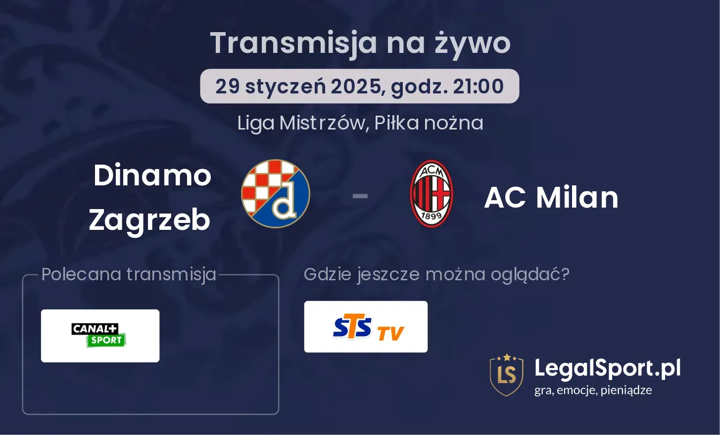 Dinamo Zagrzeb - AC Milan transmisja na żywo