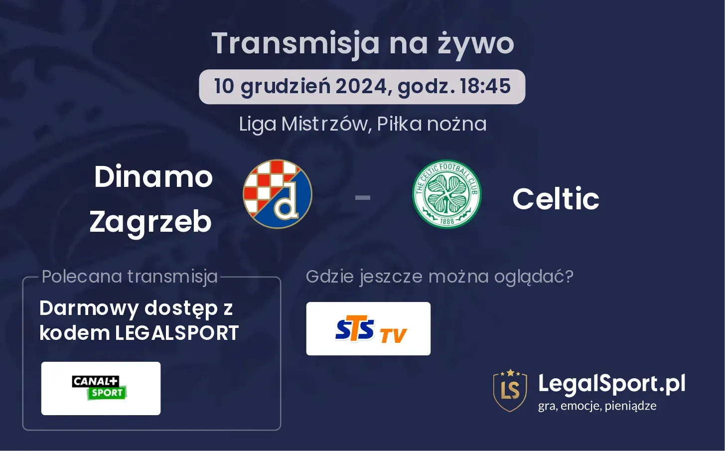 Dinamo Zagrzeb - Celtic transmisja na żywo