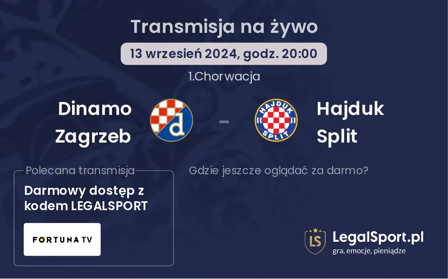 Dinamo Zagrzeb - Hajduk Split transmisja na żywo