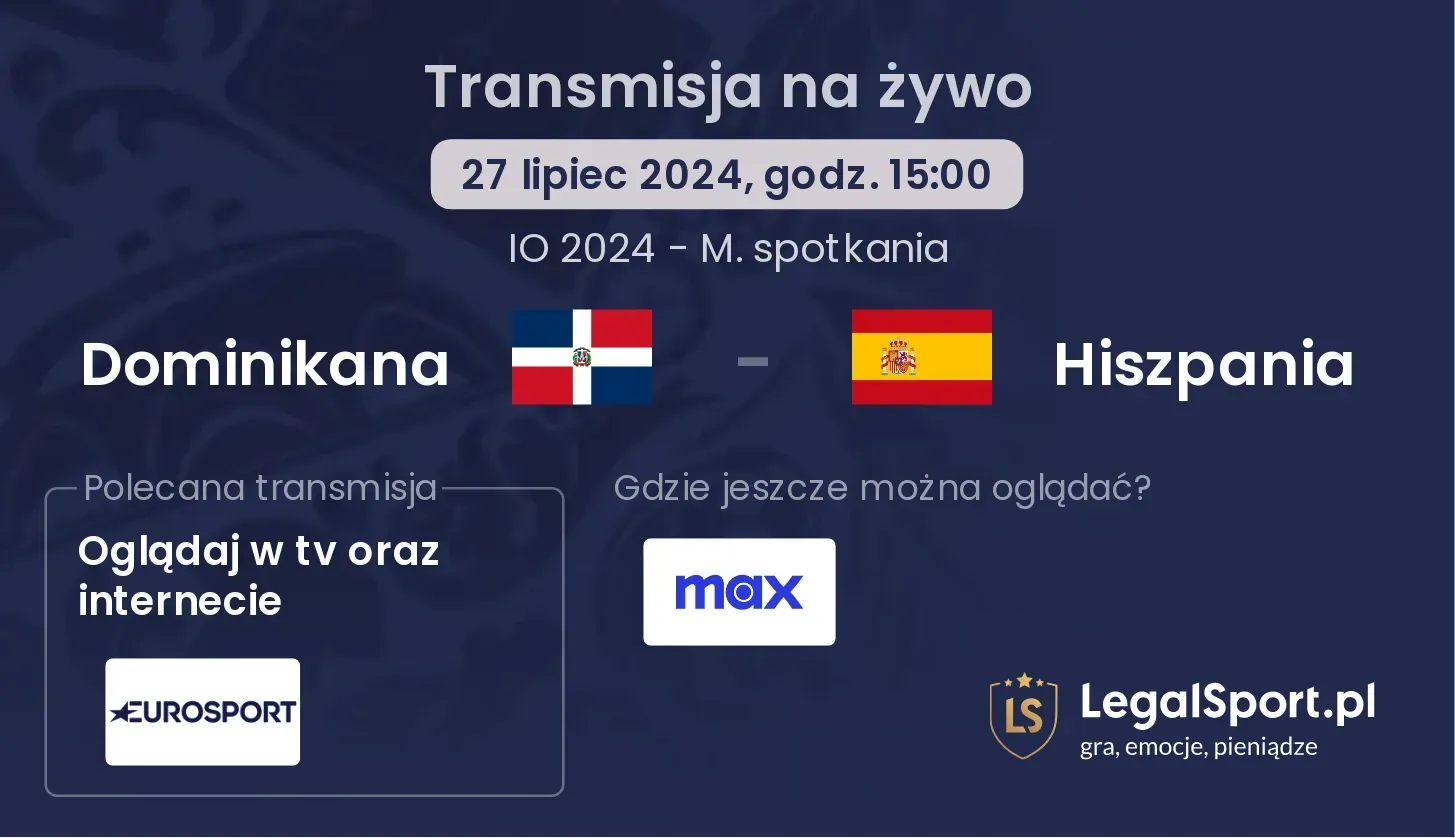 Dominikana - Hiszpania gdzie oglądać? (27.07, godz. 15:00)