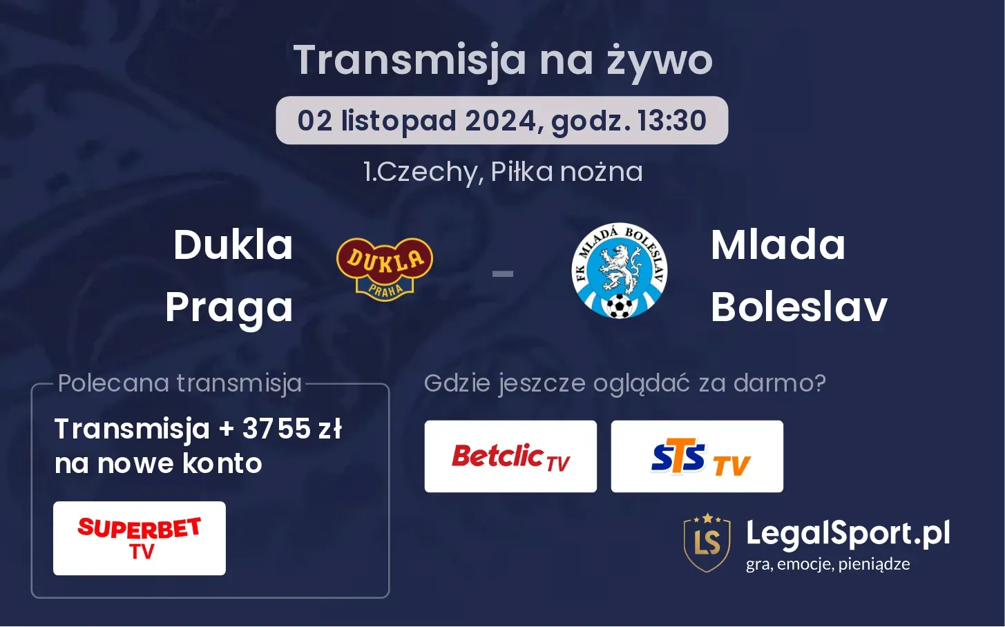 Dukla Praga - Mlada Boleslav  transmisja na żywo