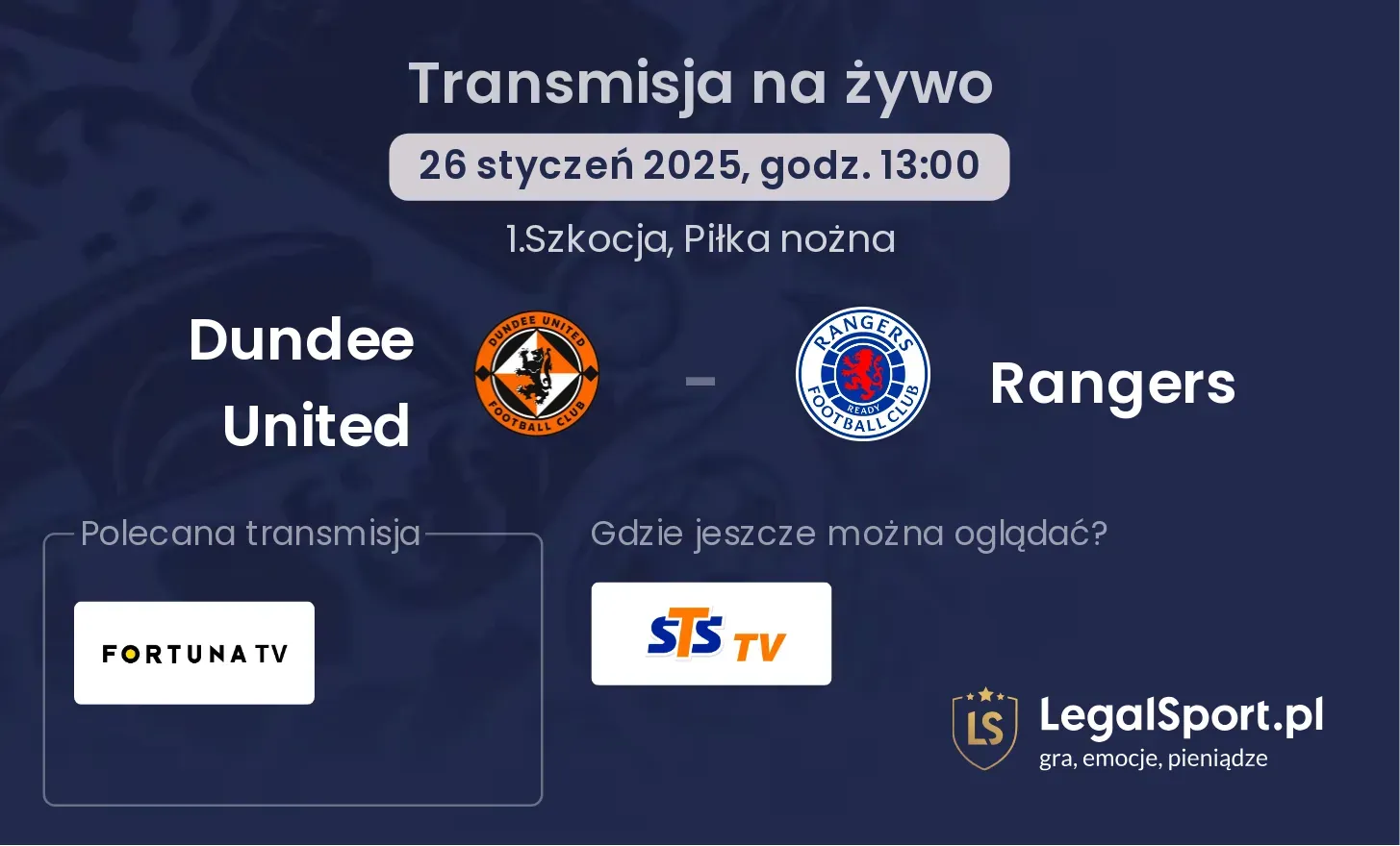 Dundee United - Rangers gdzie oglądać?