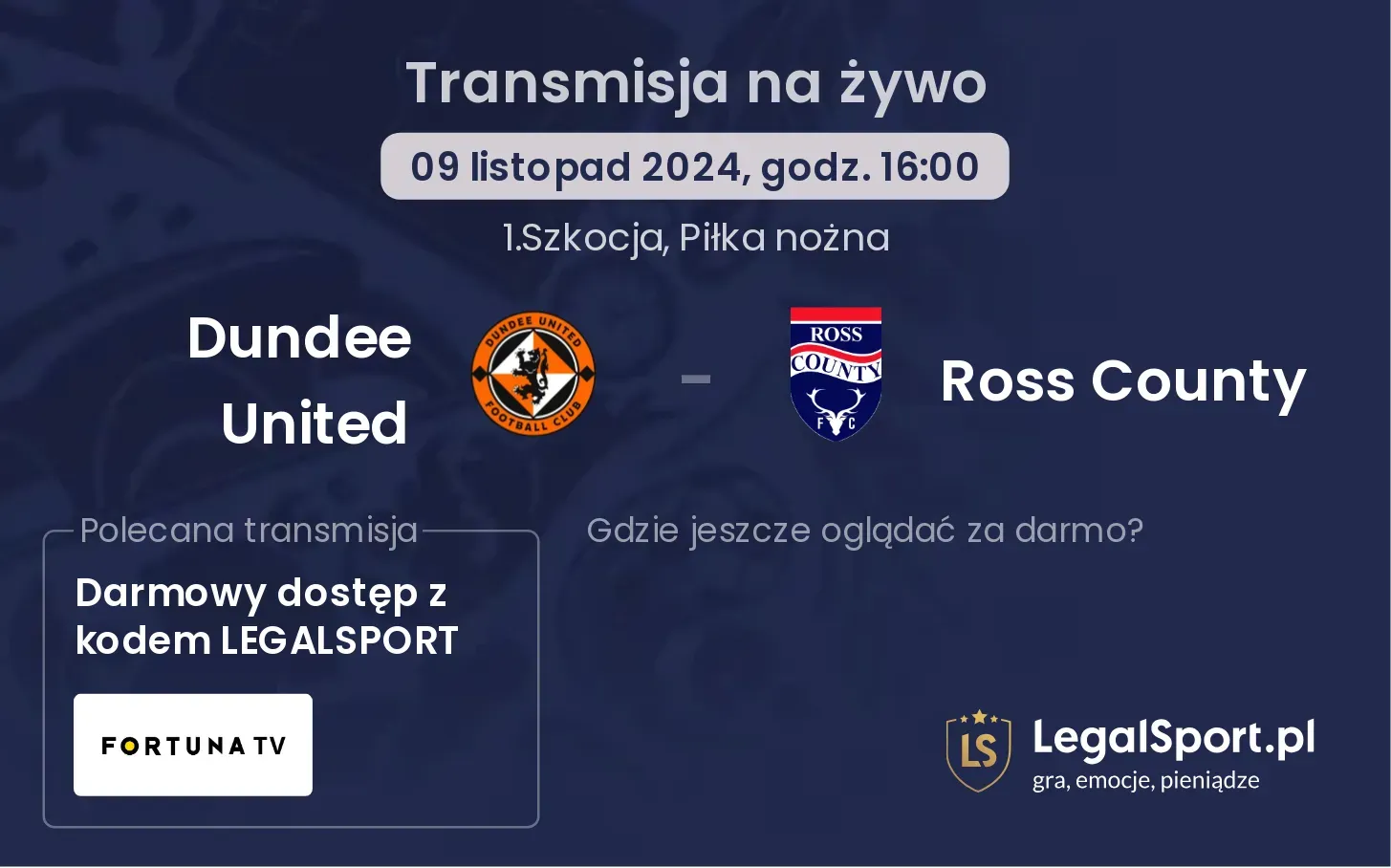 Dundee United - Ross County transmisja na żywo