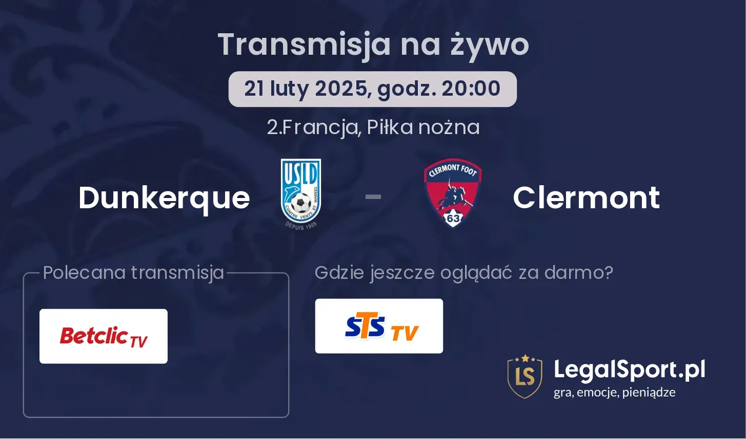 Dunkerque - Clermont transmisja na żywo