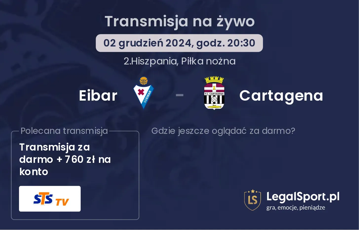 Eibar - Cartagena transmisja na żywo