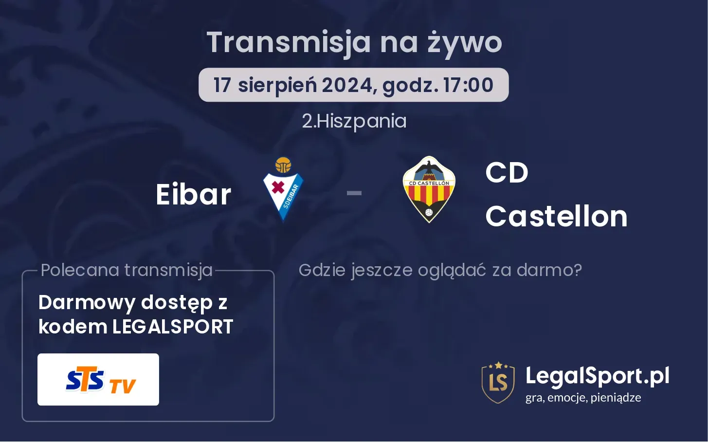 Eibar - CD Castellon transmisja na żywo