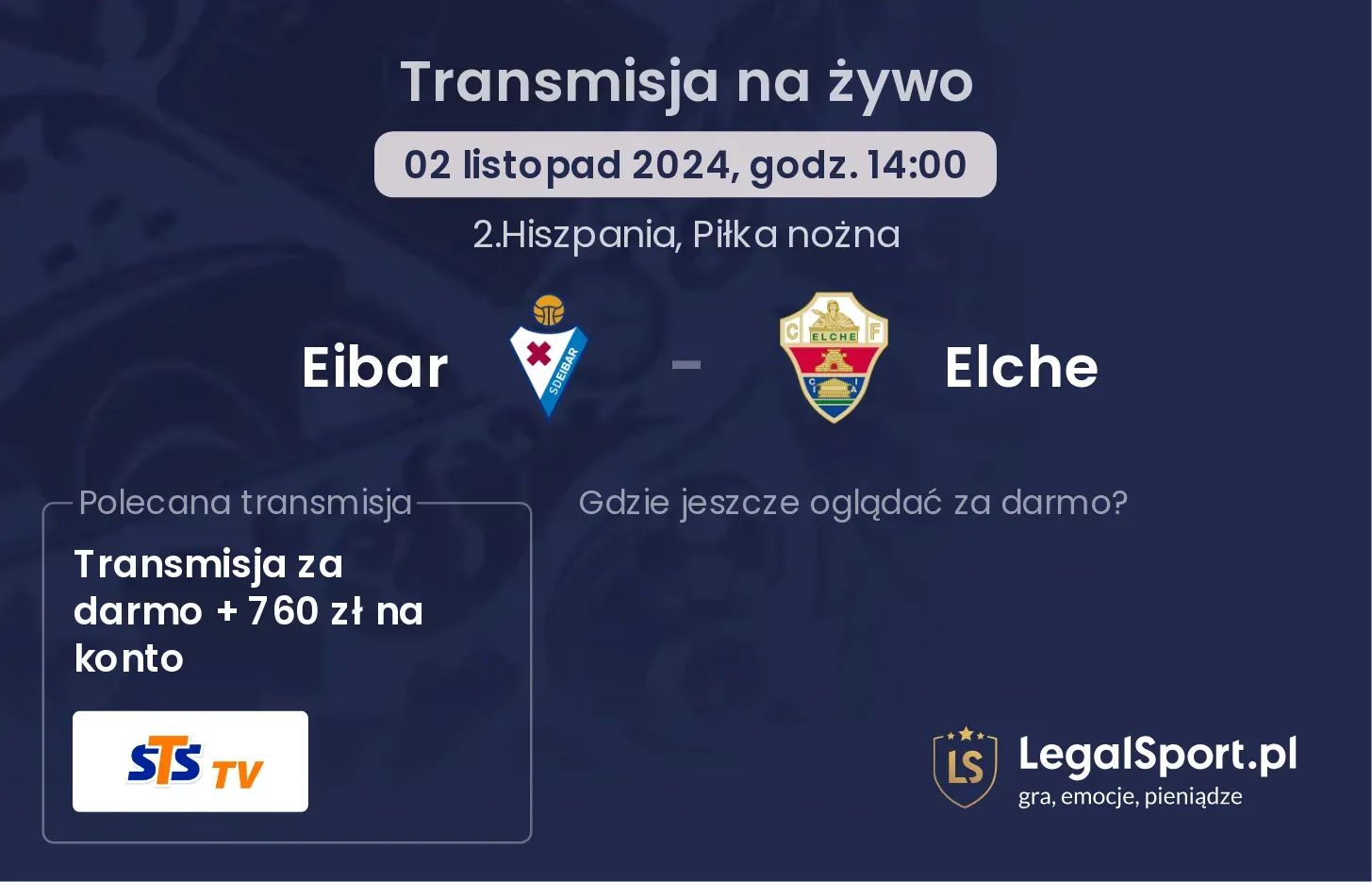 Eibar - Elche transmisja na żywo