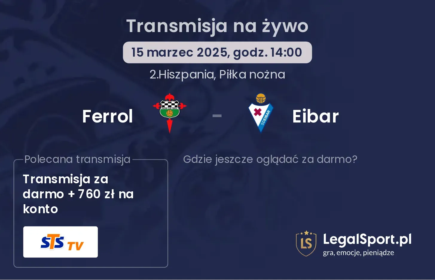 Ferrol - Eibar gdzie oglądać?