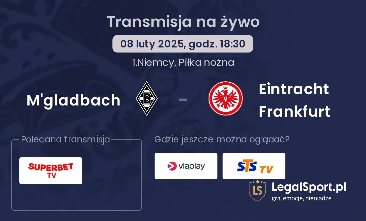 M'gladbach - Eintracht Frankfurt gdzie oglądać?