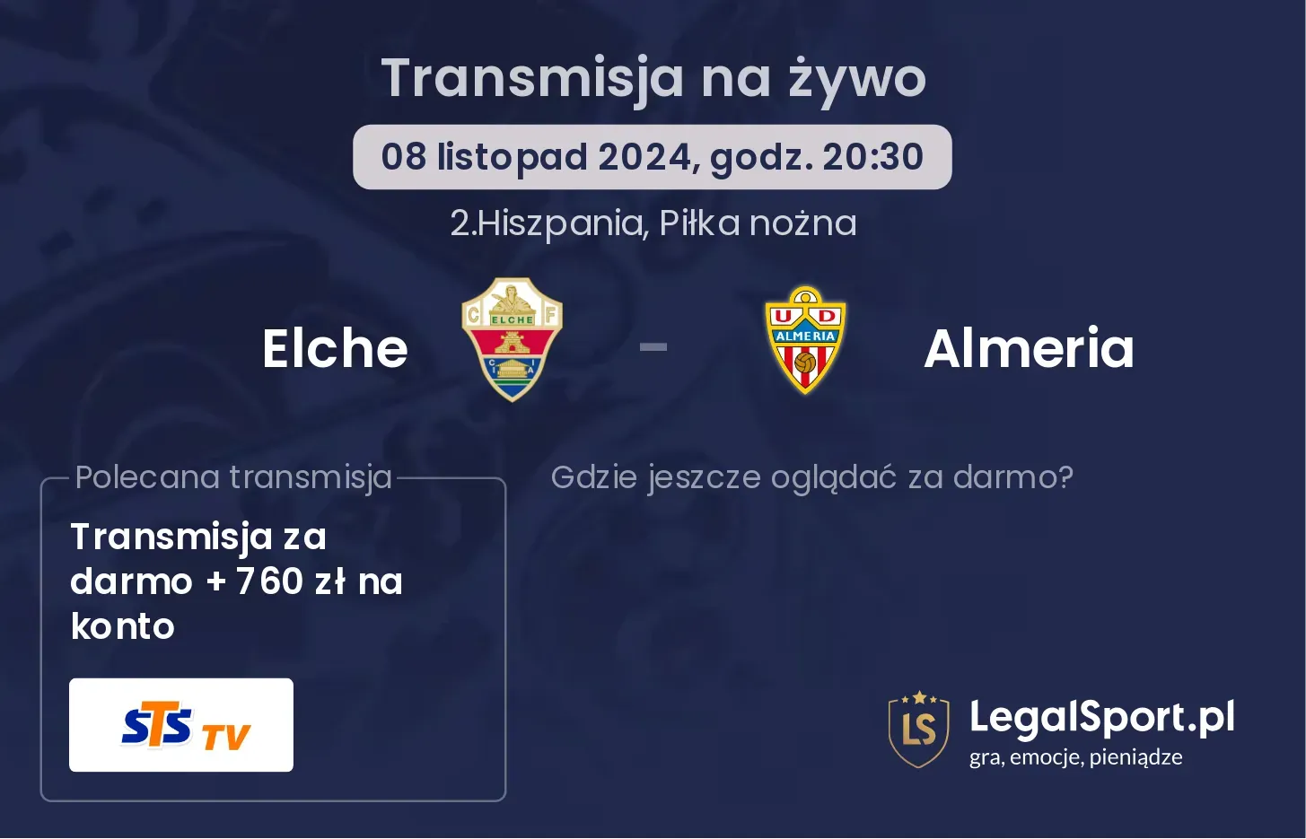 Elche - Almeria transmisja na żywo