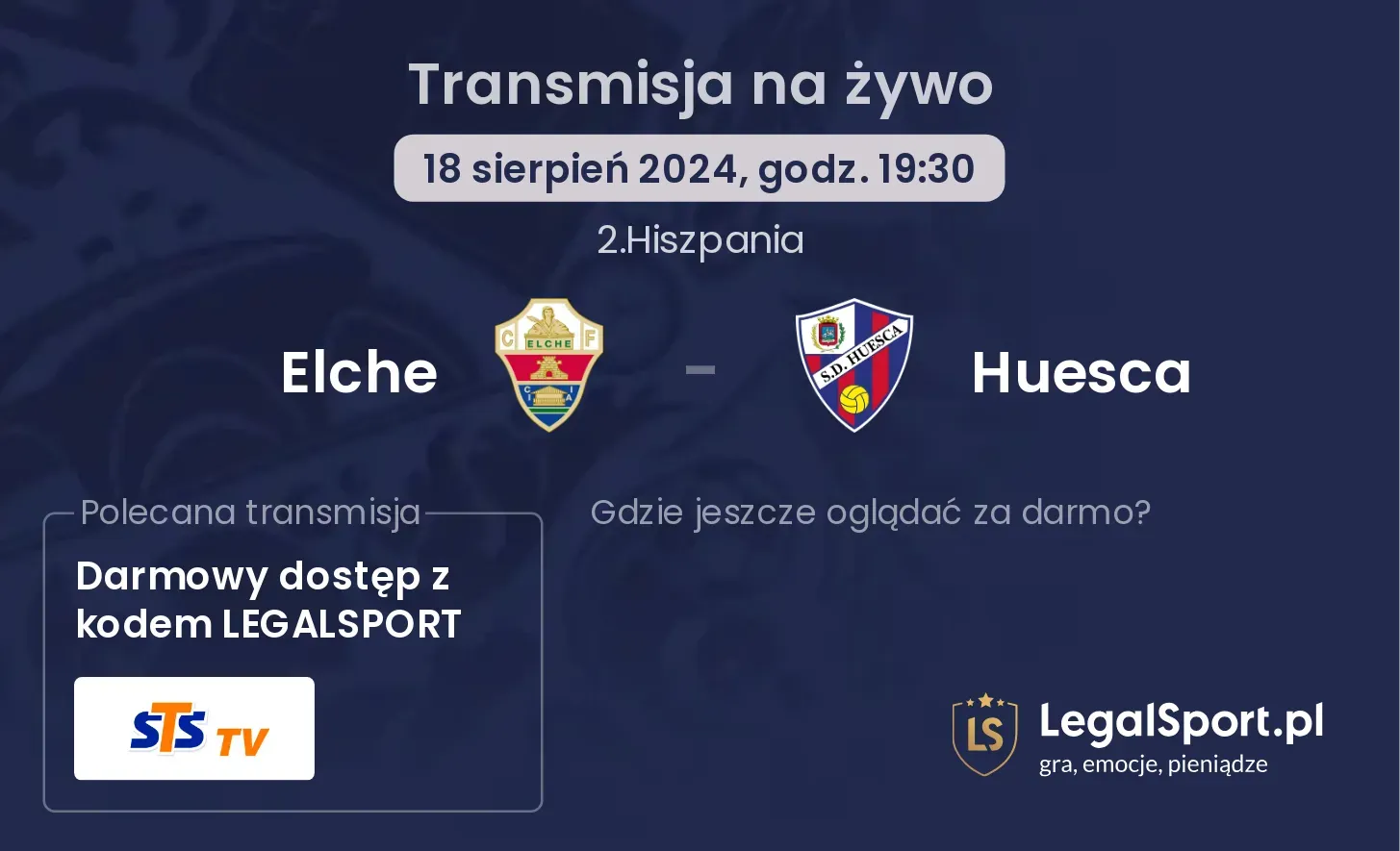 Elche - Huesca transmisja na żywo