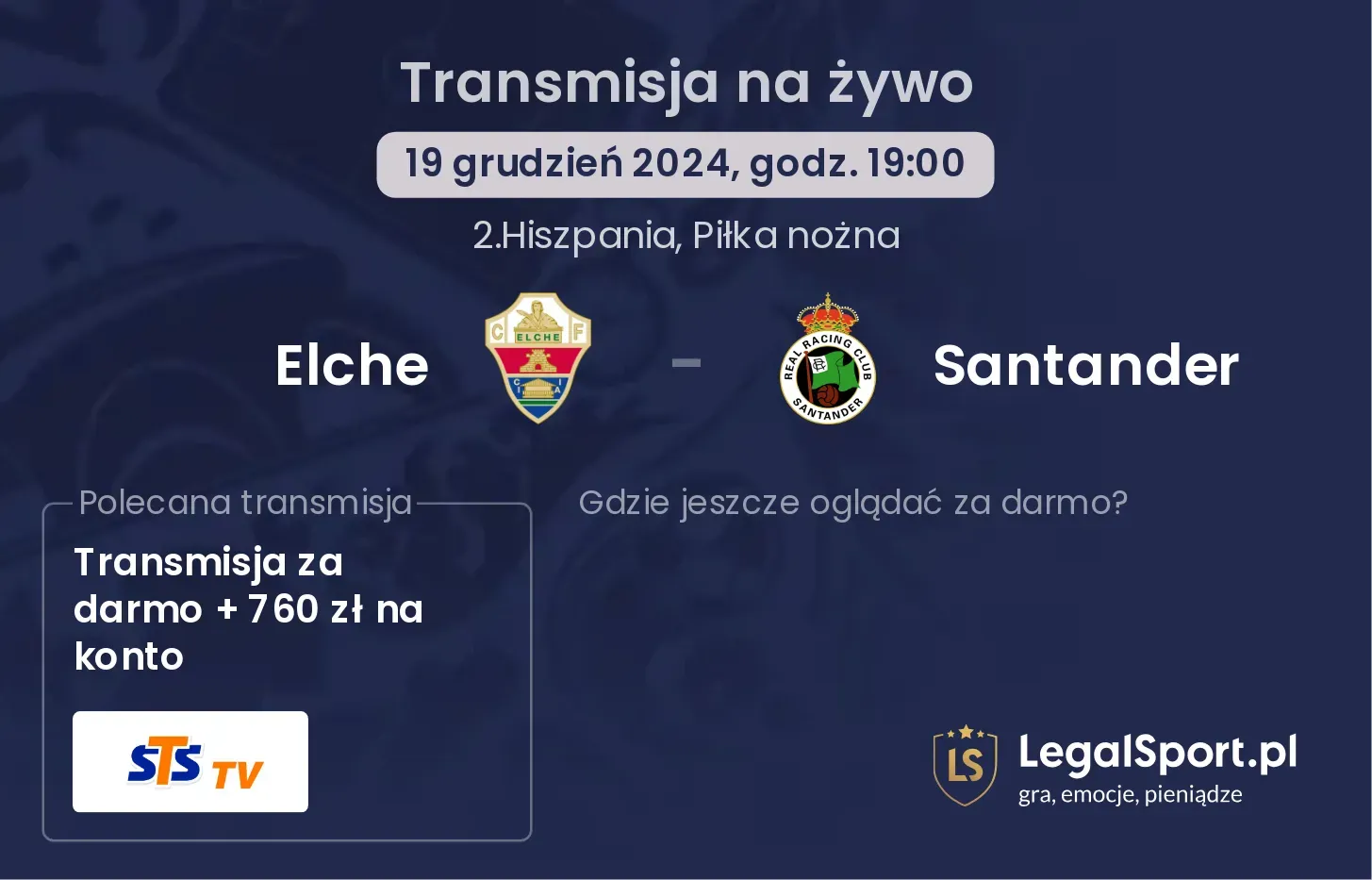 Elche - Santander transmisja na żywo