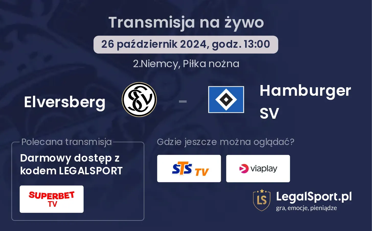 Elversberg - Hamburger SV gdzie oglądać? 26.10, godz. 13:00