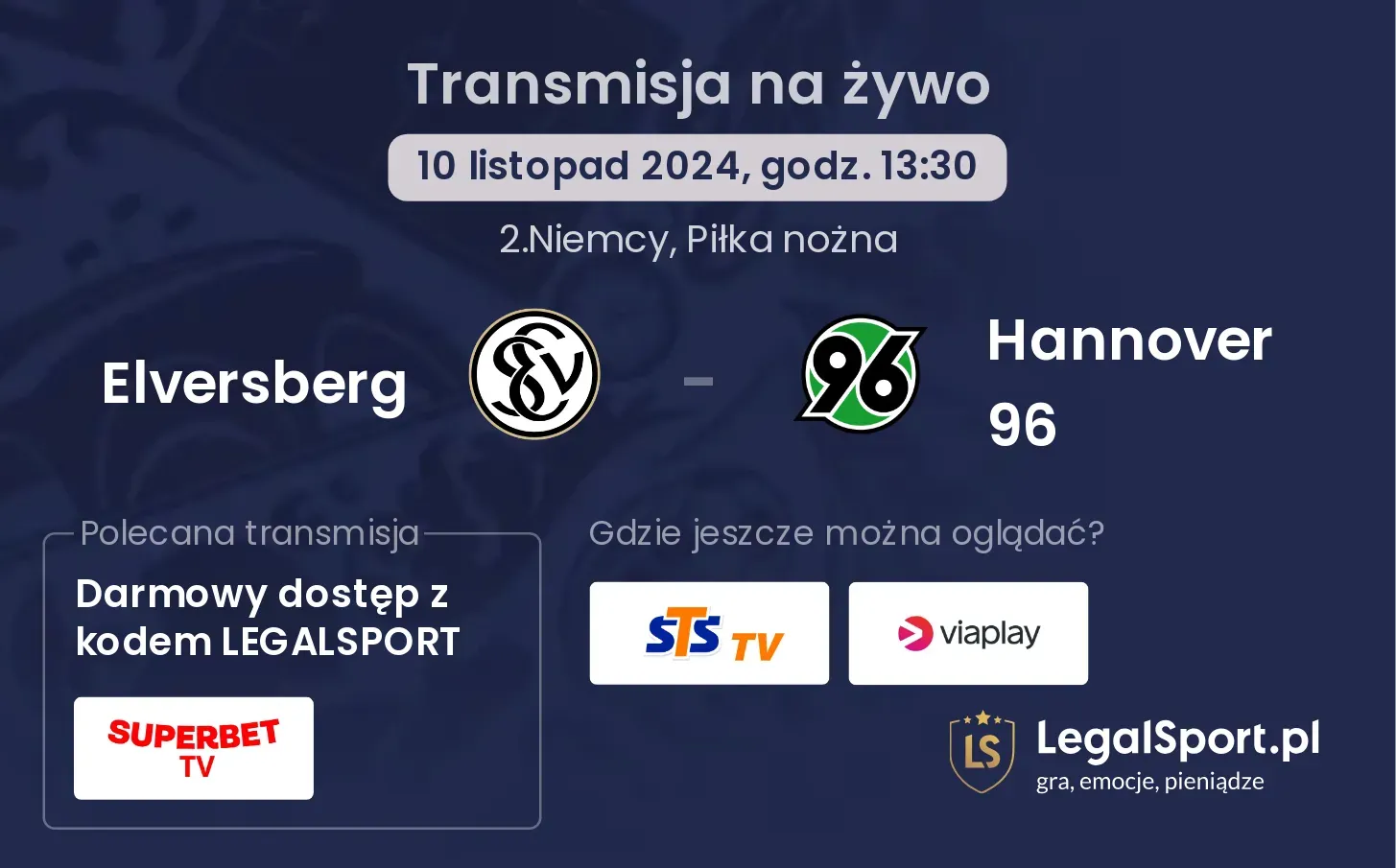 Elversberg - Hannover 96 transmisja na żywo