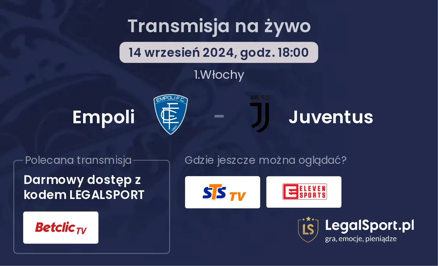 Empoli - Juventus transmisja na żywo