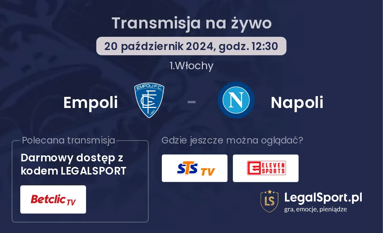 Empoli - Napoli gdzie oglądać? 20.10, godz. 12:30